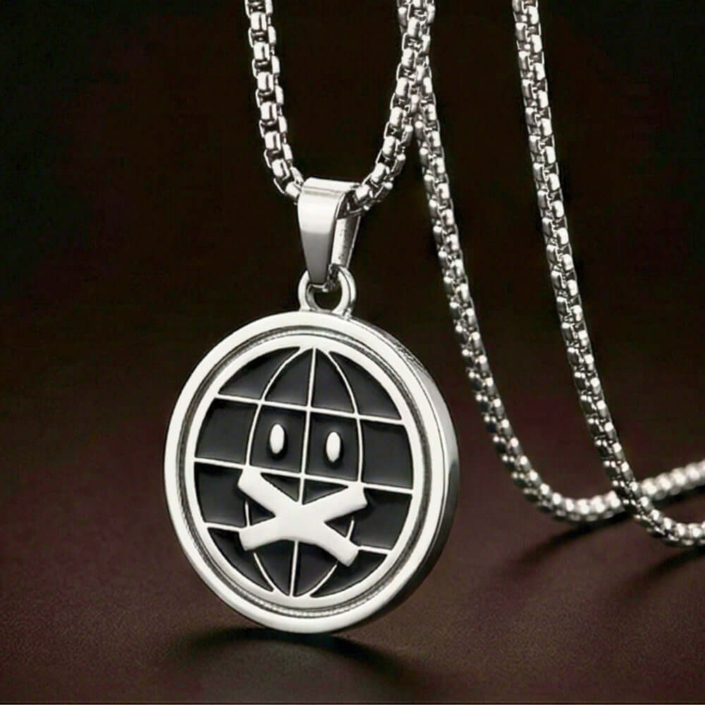 SILENT ECHO - 27mm Pure Titanium Steel Pendant with 28inch Round Box 4mm Chain for Men & Boys - THE MEN THING