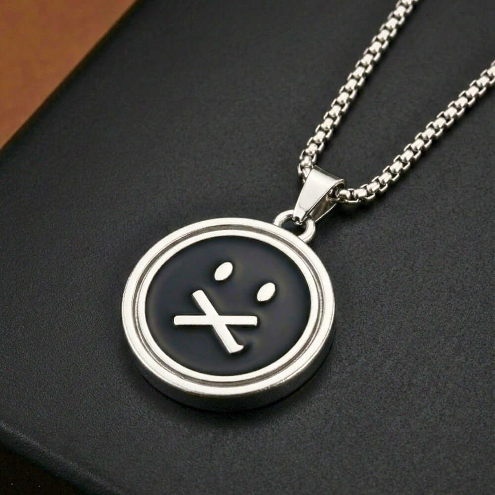 SILENT ECHO - 27mm Pure Titanium Steel Pendant with 28inch Round Box 4mm Chain for Men & Boys - THE MEN THING