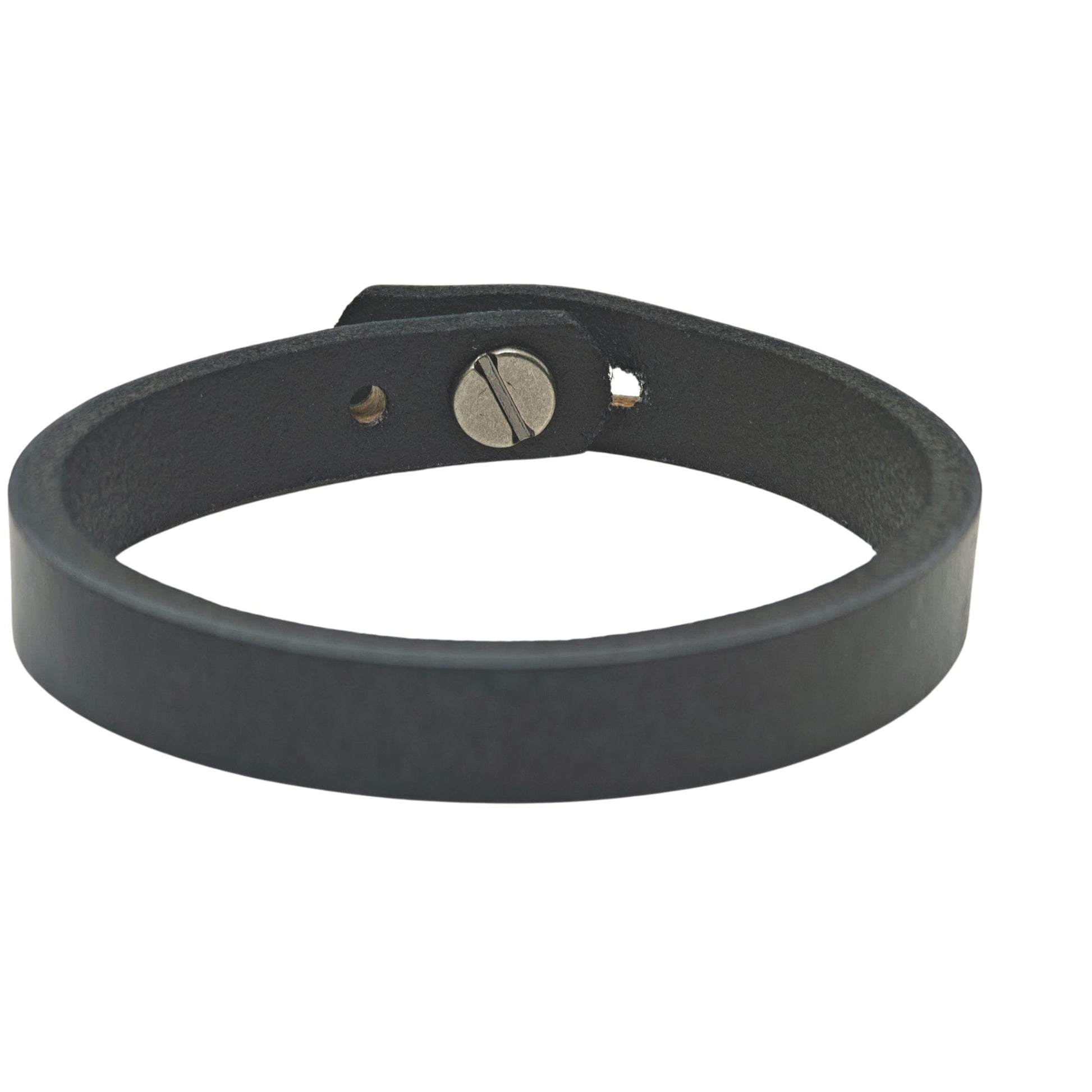 SILENT ROGUE STRAP - 12mm Genuine Leather Bracelet with Stainless Steel  Stud button Closure for Men & Boys (8 inch) - THE MEN THING