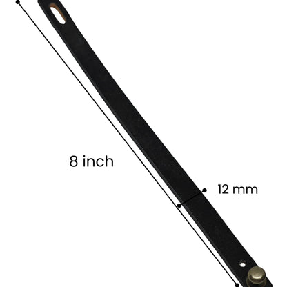 SILENT ROGUE STRAP - 12mm Genuine Leather Bracelet with Stainless Steel  Stud button Closure for Men & Boys (8 inch) - THE MEN THING