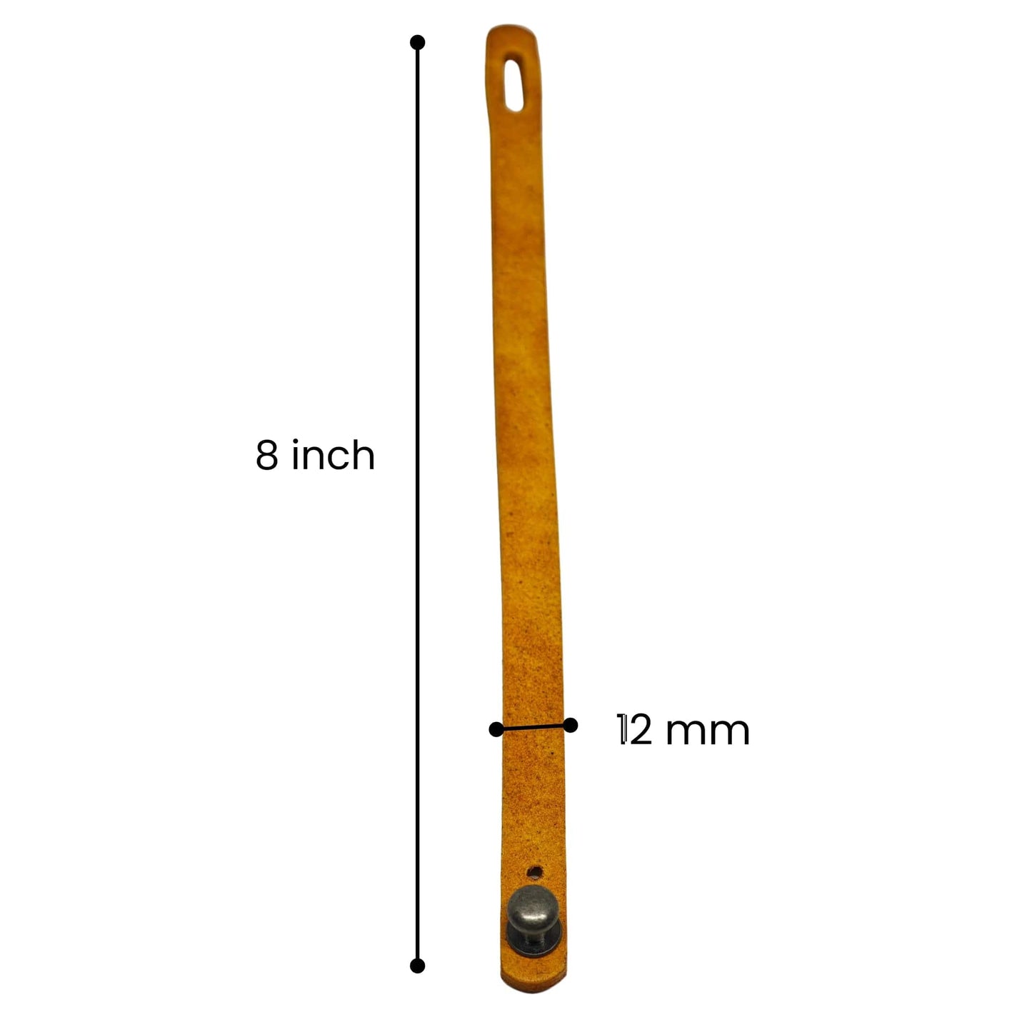 SILENT ROGUE STRAP - Camel Brown 12mm Genuine Leather Bracelet with Stainless Steel  Stud button Closure for Men & Boys (8 inch) - THE MEN THING
