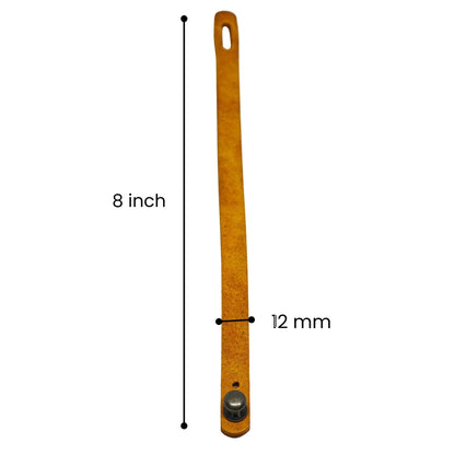 SILENT ROGUE STRAP - Camel Brown 12mm Genuine Leather Bracelet with Stainless Steel  Stud button Closure for Men & Boys (8 inch) - THE MEN THING