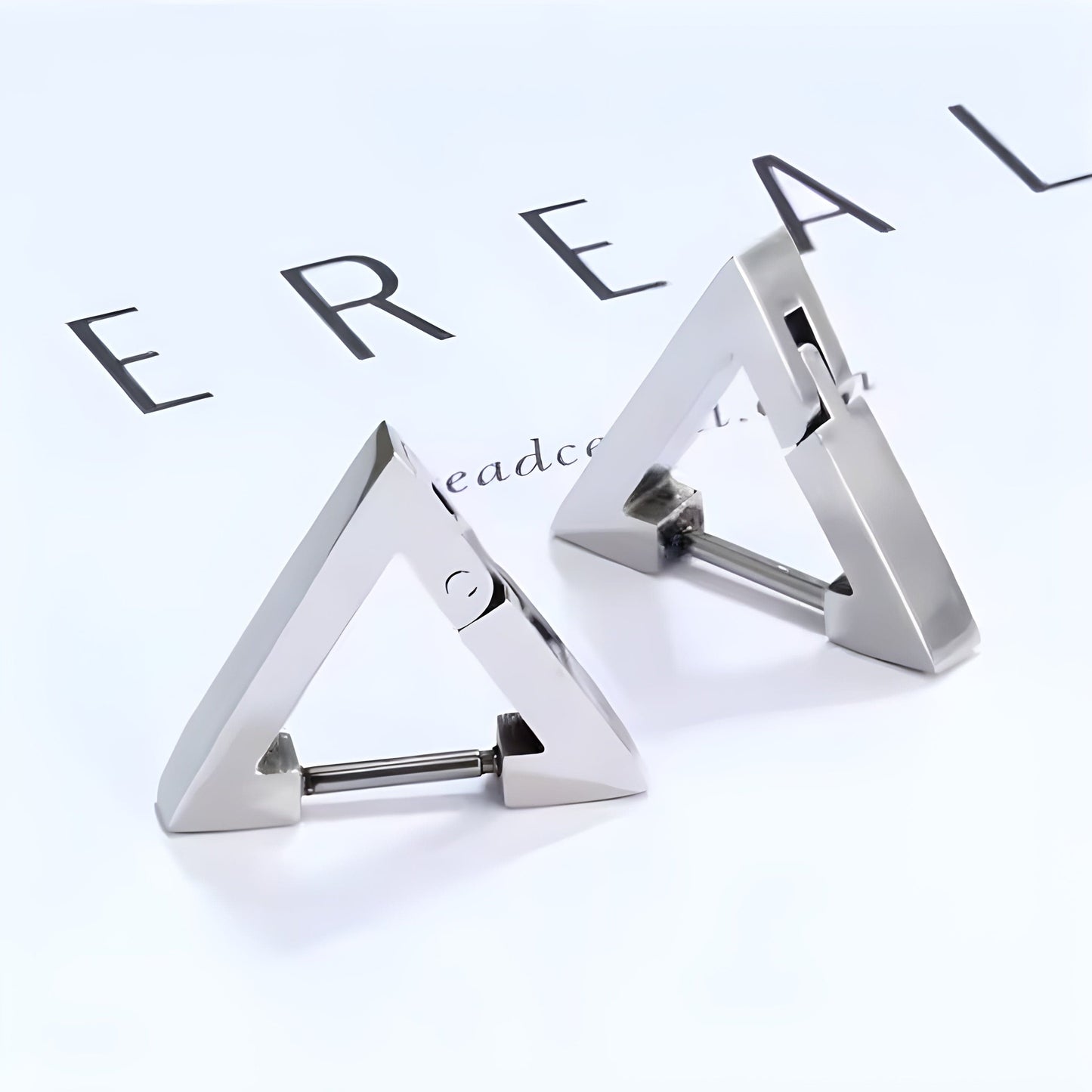 SILVER ATLAS - Pure Titanium Steel Hoop Earrings for Men & Boys (2pcs) - THE MEN THING