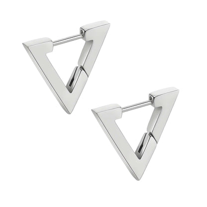 SILVER ATLAS - Pure Titanium Steel Hoop Earrings for Men & Boys (2pcs) - THE MEN THING