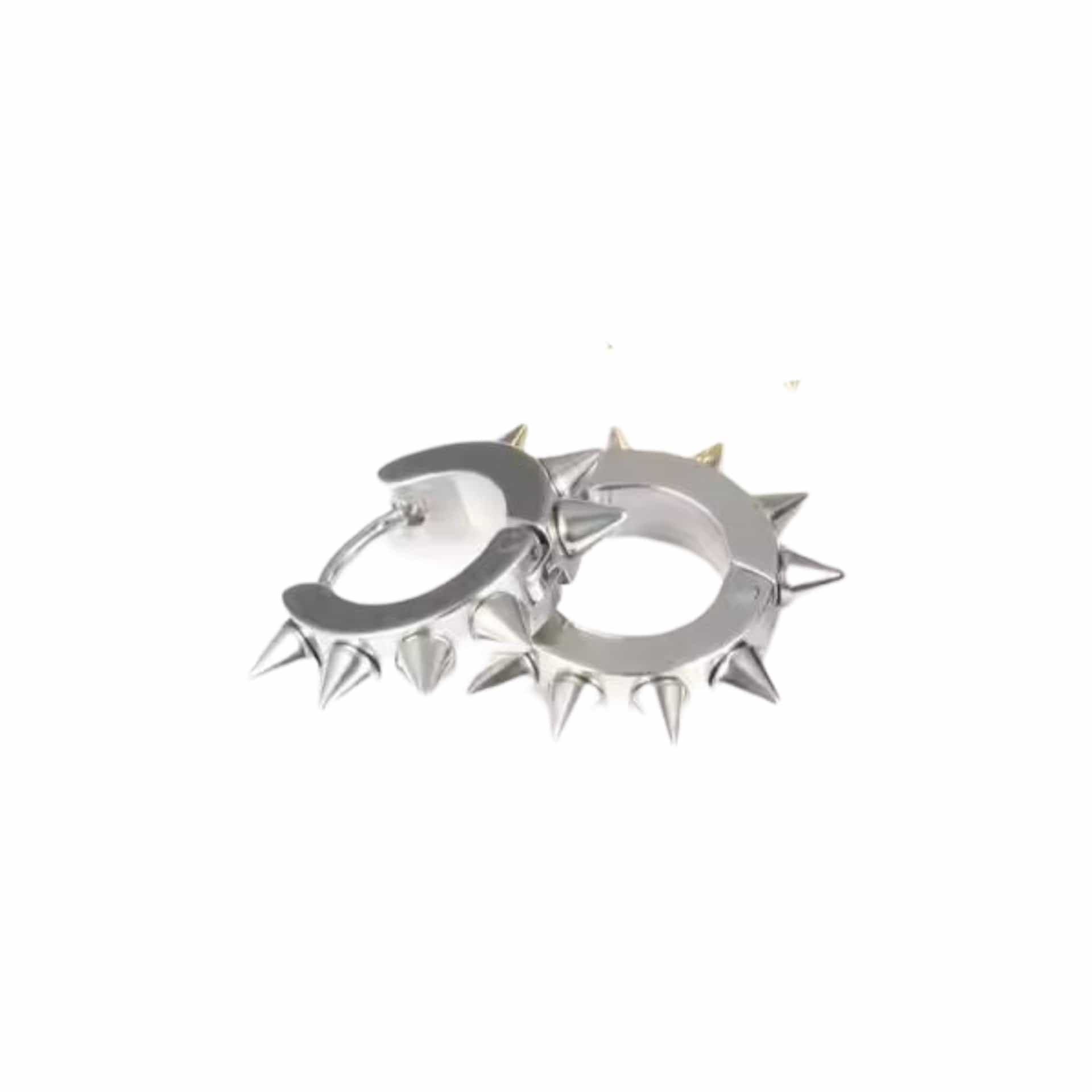 SILVER DAGGERLOOP - 5mm Titanium Steel Hoop Earrings for Men & Boys (2 Pcs) - THE MEN THING