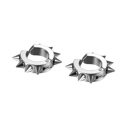 SILVER DAGGERLOOP - 5mm Titanium Steel Hoop Earrings for Men & Boys (2 Pcs) - THE MEN THING