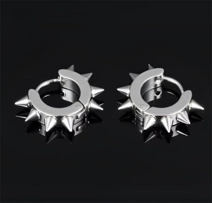 SILVER DAGGERLOOP - 5mm Titanium Steel Hoop Earrings for Men & Boys (2 Pcs) - THE MEN THING
