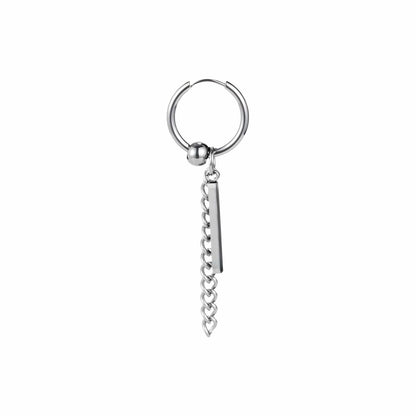 SILVER DROPCORE - 2.5mm Pure Titanium Steel Hoop Earrings for Men & Boys (2pcs) - THE MEN THING