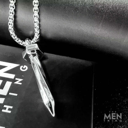 SILVER NAILS -  Alloy Pendant with Pure Stainless Steel 24inch Round Box Chain, European trending Style for Men & Boy - THE MEN THING