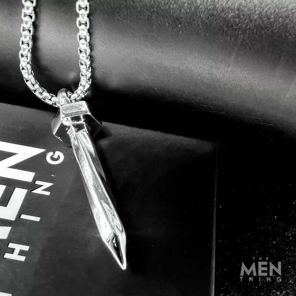 SILVER NAILS -  Alloy Pendant with Pure Stainless Steel 24inch Round Box Chain, European trending Style for Men & Boy