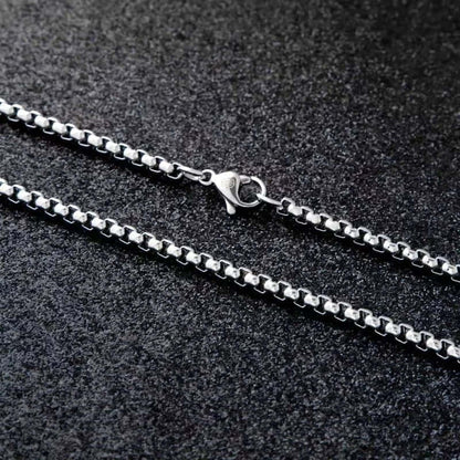 SILVER ROUNDED BOX - 3mm Chain Stainless Steel 18" to 32" inch Necklace for Men & Boy's - THE MEN THING