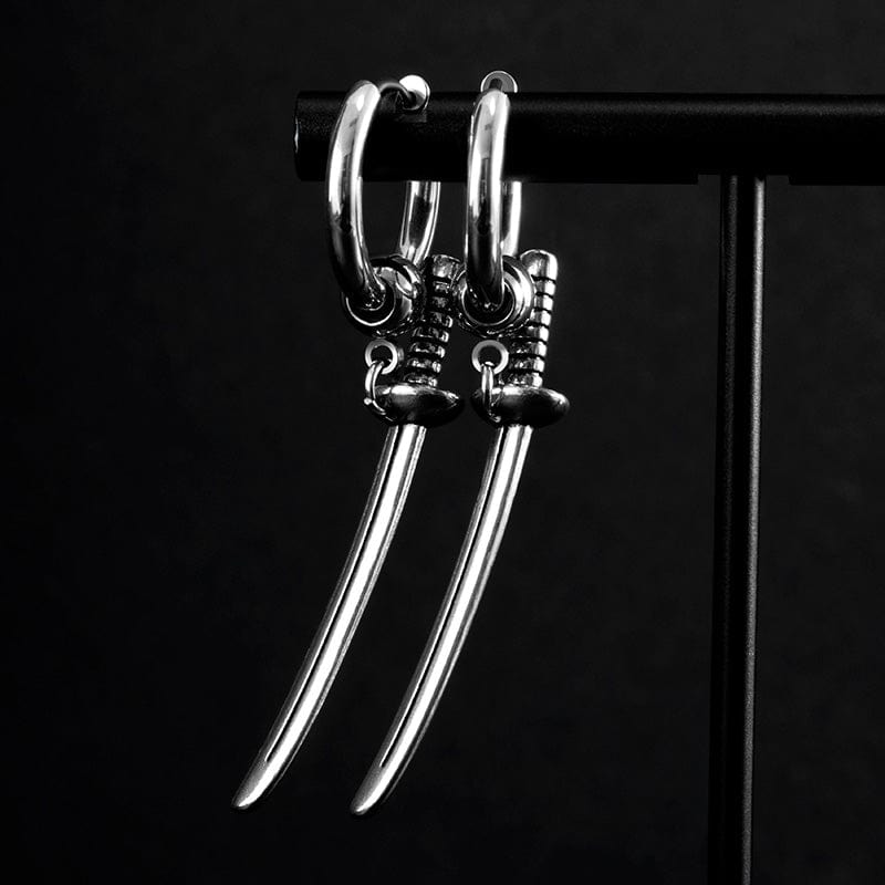 SILVER SAMURAI GLEAM - 2.5mm Titanium Steel Hoop Earrings for Men & Boys (2 Pcs) - THE MEN THING
