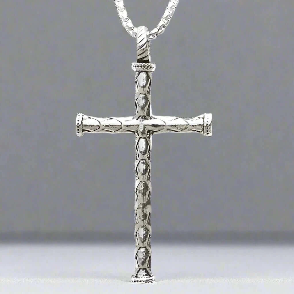 SIMPLE CROSS -  Alloy Pendant with Pure Stainless Steel 24inch Round Box Chain, European trending Style for Men & Boys - THE MEN THING