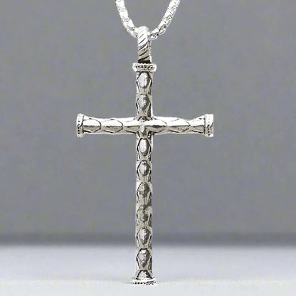SIMPLE CROSS -  Alloy Pendant with Pure Stainless Steel 24inch Round Box Chain, European trending Style for Men & Boys - THE MEN THING