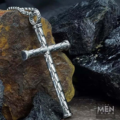 SIMPLE CROSS -  Alloy Pendant with Pure Stainless Steel 24inch Round Box Chain, European trending Style for Men & Boys - THE MEN THING