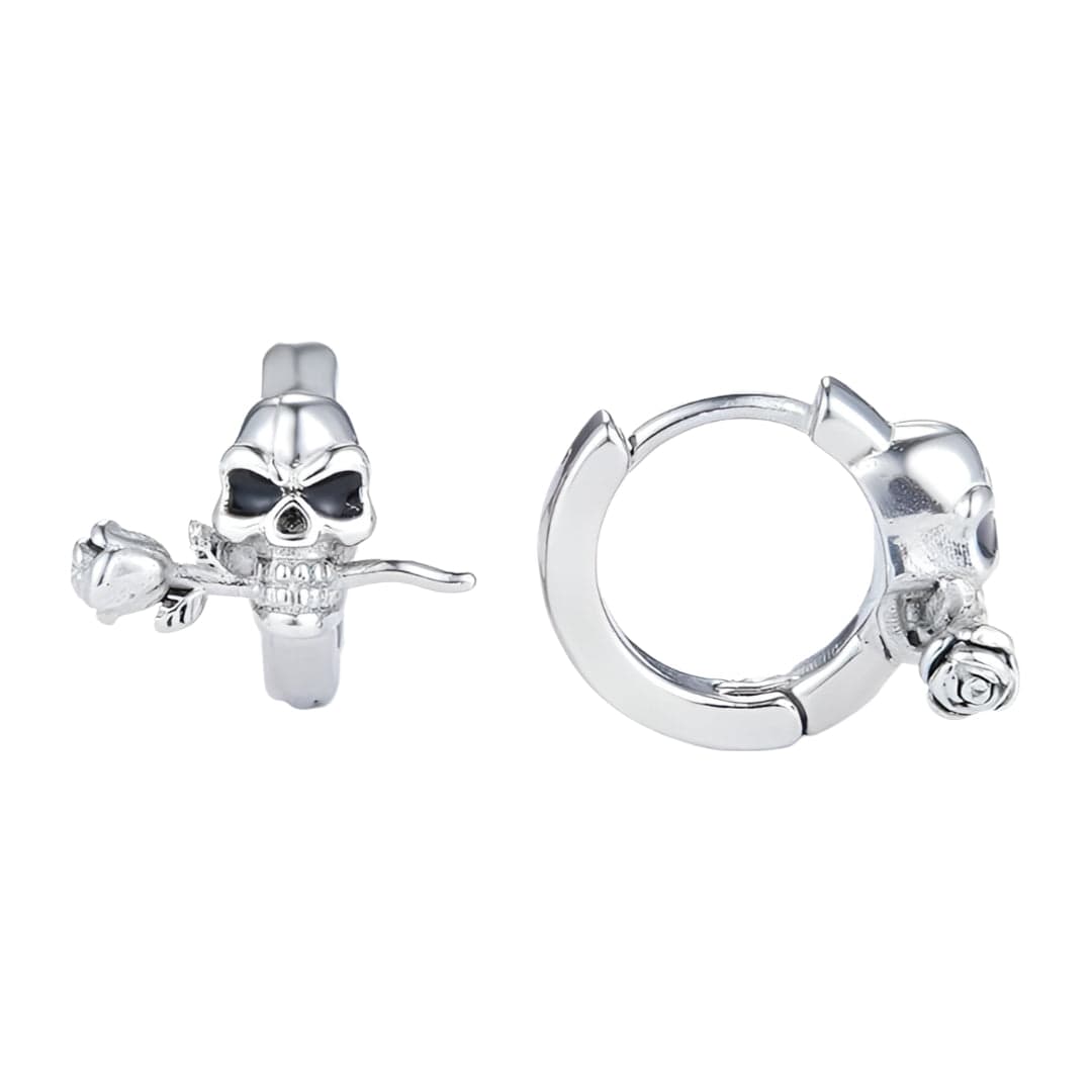 SINISTER ROSE - Titanium Steel Hoop Earrings for Men & Boys (2 Pcs) - THE MEN THING