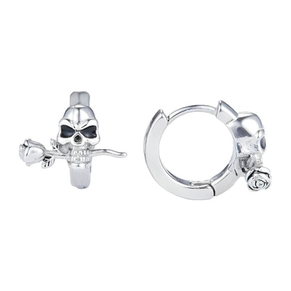 SINISTER ROSE - Titanium Steel Hoop Earrings for Men & Boys (2 Pcs) - THE MEN THING