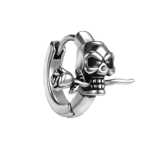 SINISTER ROSE - Titanium Steel Hoop Earrings for Men & Boys (2 Pcs) - THE MEN THING