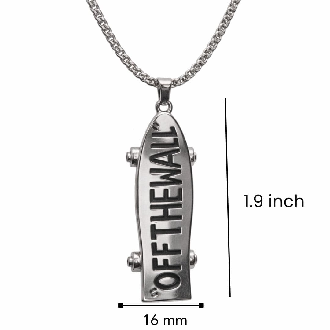 SKATECORE - 16mm Pure Titanium Steel Pendant with 27inch Round Box 4mm Chain for Men & Boys — SS Pendant/ Necklace for Men | THE MEN THING