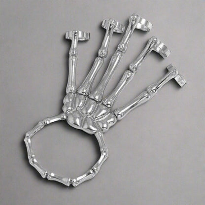 SKELETON HAND - Full Hand Skeleton Bracelet with Ring Metal Elasticity Adjustable for Men & Boys - THE MEN THING