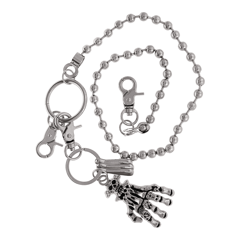 SKELETON WALLET CHAIN  - Pure Titanium Steel Wallet Skeleton Biker Chain For Jeans with Lobster Clasps for Men & Boys - 23 inch - THE MEN THING