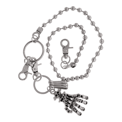SKELETON WALLET CHAIN  - Pure Titanium Steel Wallet Skeleton Biker Chain For Jeans with Lobster Clasps for Men & Boys - 23 inch - THE MEN THING