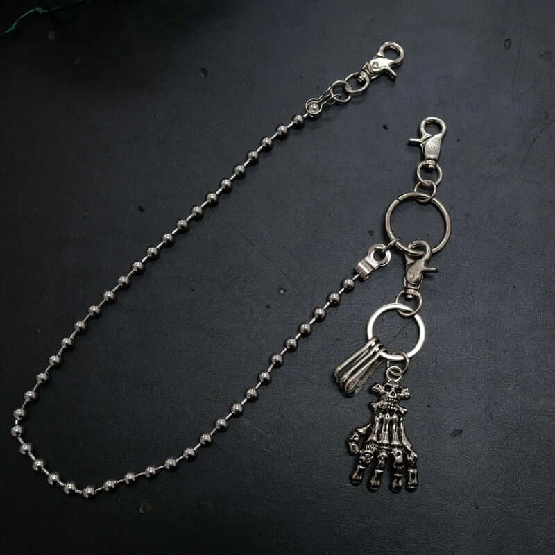 SKELETON WALLET CHAIN  - Pure Titanium Steel Wallet Skeleton Biker Chain For Jeans with Lobster Clasps for Men & Boys - 23 inch - THE MEN THING