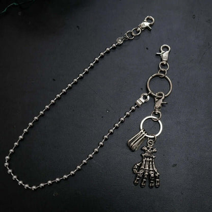 SKELETON WALLET CHAIN  - Pure Titanium Steel Wallet Skeleton Biker Chain For Jeans with Lobster Clasps for Men & Boys - 23 inch - THE MEN THING