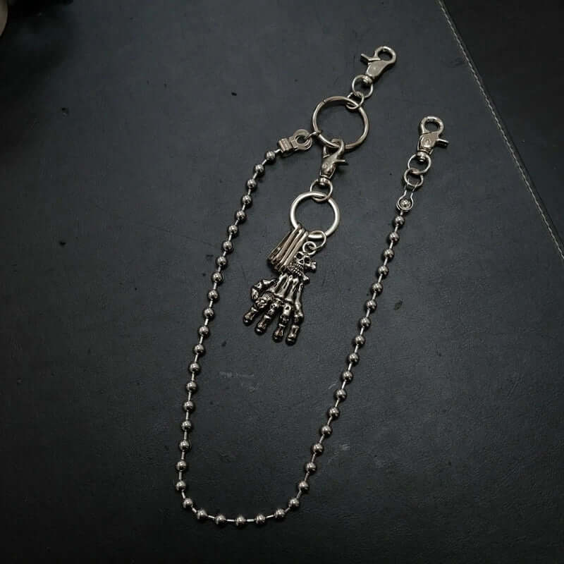 SKELETON WALLET CHAIN  - Pure Titanium Steel Wallet Skeleton Biker Chain For Jeans with Lobster Clasps for Men & Boys - 23 inch - THE MEN THING