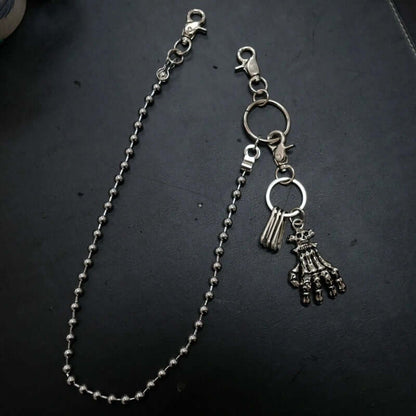 SKELETON WALLET CHAIN  - Pure Titanium Steel Wallet Skeleton Biker Chain For Jeans with Lobster Clasps for Men & Boys - 23 inch - THE MEN THING
