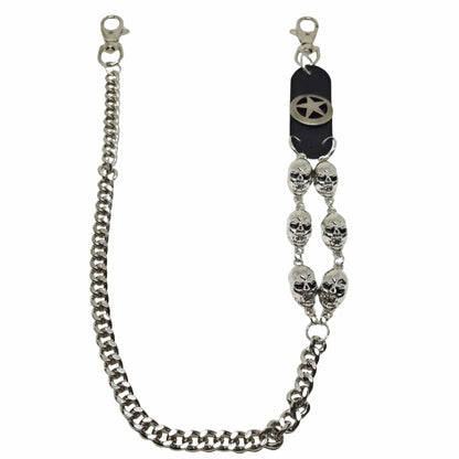 SKULL BADGE - Antique Steel 12mm Titanium Steel Heavy Biker Chain for Jeans with Lobster Clasps for Men & Boys - 29 inch — Biker Fashion for Men | THE MEN THING