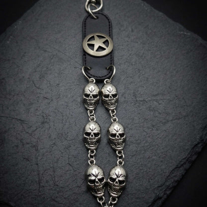 SKULL BADGE - Antique Steel 12mm Titanium Steel Heavy Biker Chain for Jeans with Lobster Clasps for Men & Boys - 29 inch — Biker Fashion for Men | THE MEN THING