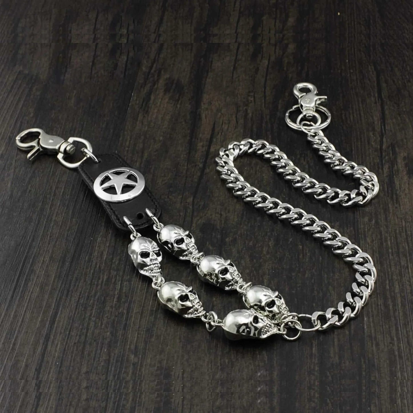 SKULL BADGE - Antique Steel 12mm Titanium Steel Heavy Biker Chain for Jeans with Lobster Clasps for Men & Boys - 29 inch — Biker Fashion for Men | THE MEN THING