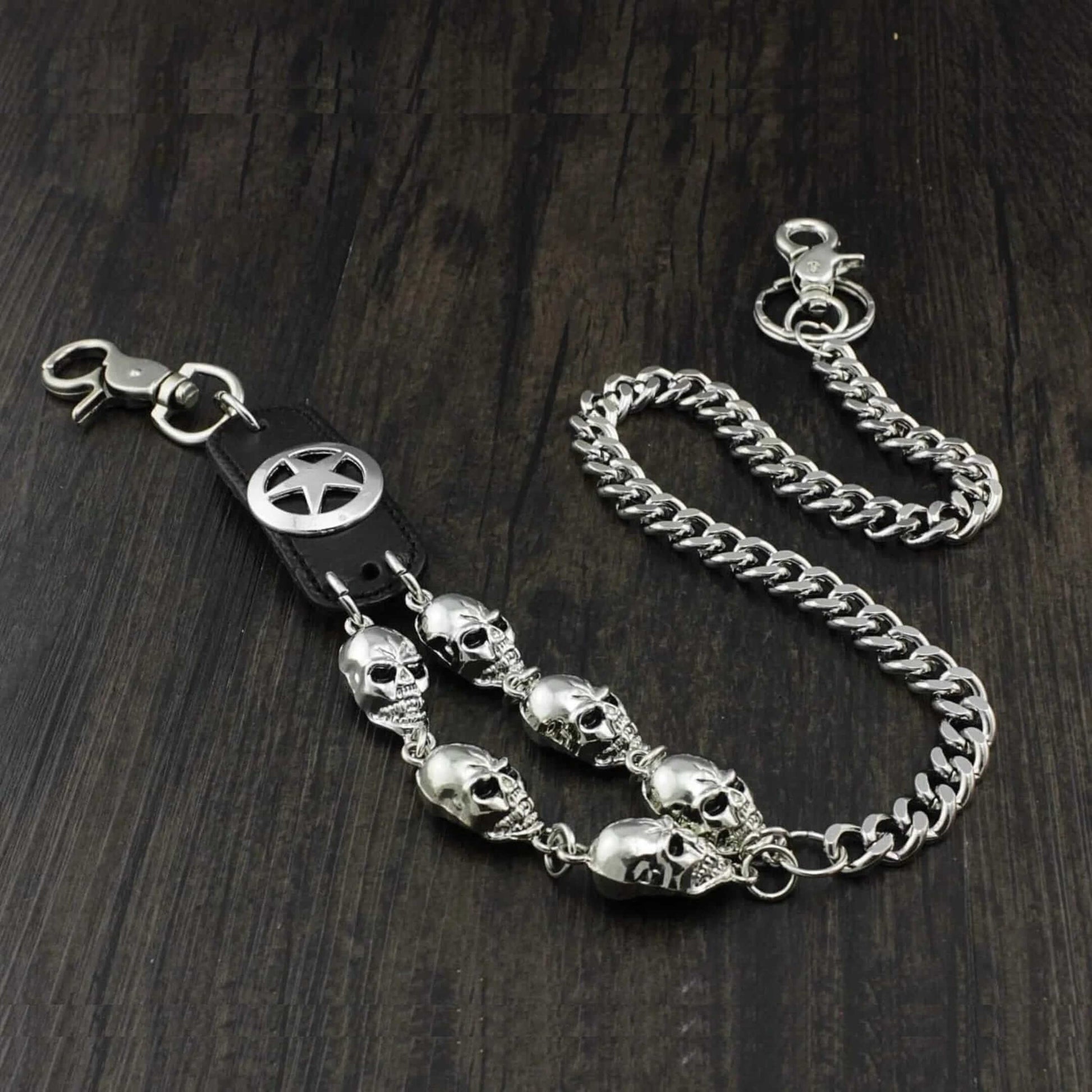 SKULL BADGE - Antique Steel 12mm Titanium Steel Heavy Biker Chain for Jeans with Lobster Clasps for Men & Boys - 29 inch — Biker Fashion for Men | THE MEN THING