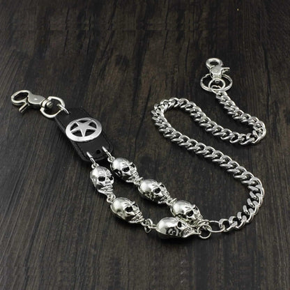 SKULL BADGE - Antique Steel 12mm Titanium Steel Heavy Biker Chain for Jeans with Lobster Clasps for Men & Boys - 29 inch — Biker Fashion for Men | THE MEN THING