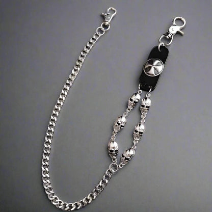 SKULL CROSS WAIST CHAIN - Alloy Long Wallet Biker Chain For Jeans  with Lobster Clasps for Men & Boys - "28"inch - THE MEN THING