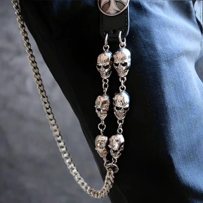 SKULL CROSS WAIST CHAIN - Alloy Long Wallet Biker Chain For Jeans  with Lobster Clasps for Men & Boys - "28"inch - THE MEN THING