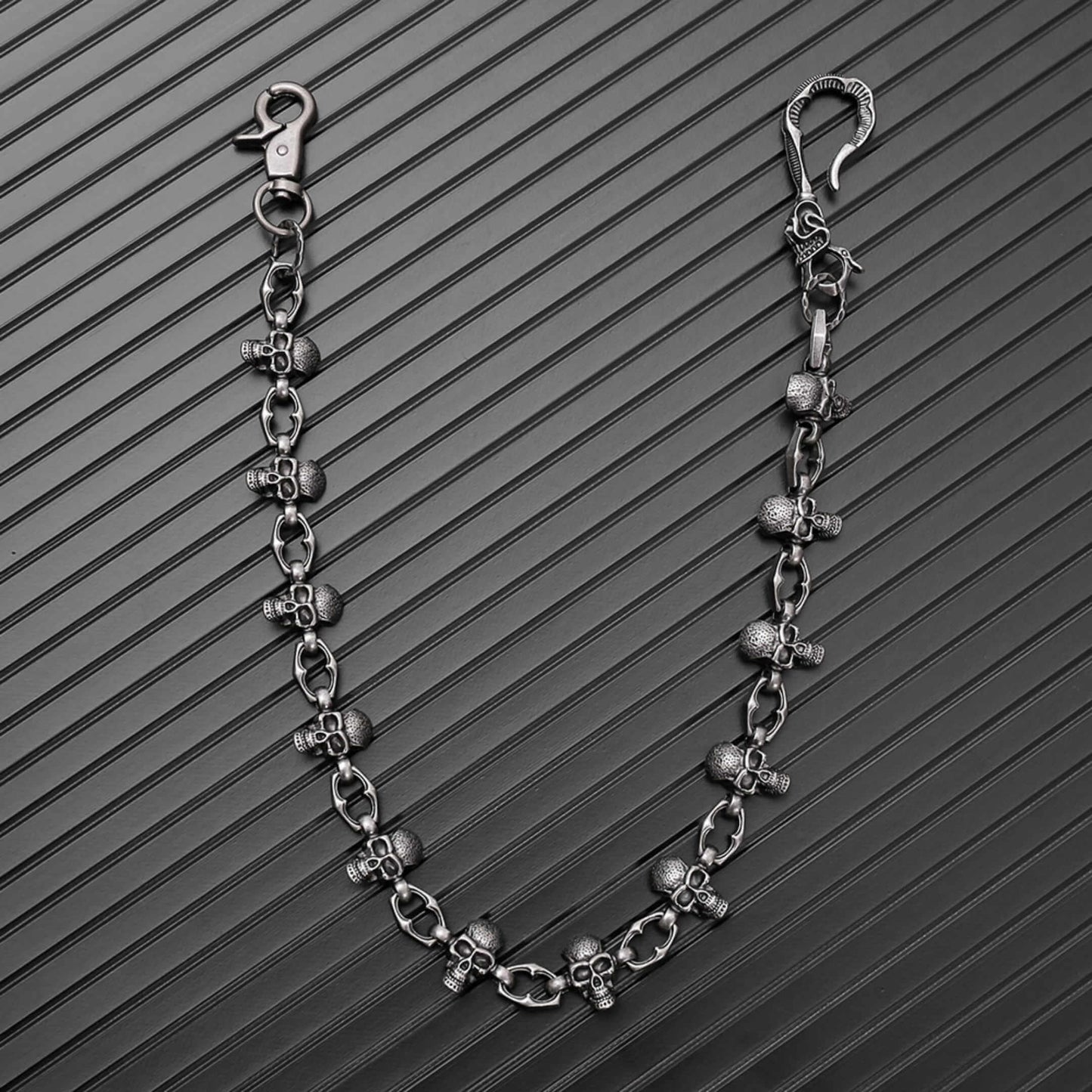 SKULL FORGE - Antique Steel 14mm Titanium Steel Skull Heavy Biker Chain for Jeans with Lobster Clasps for Men & Boys - 20 inch — Biker Fashion for Men | THE MEN THING
