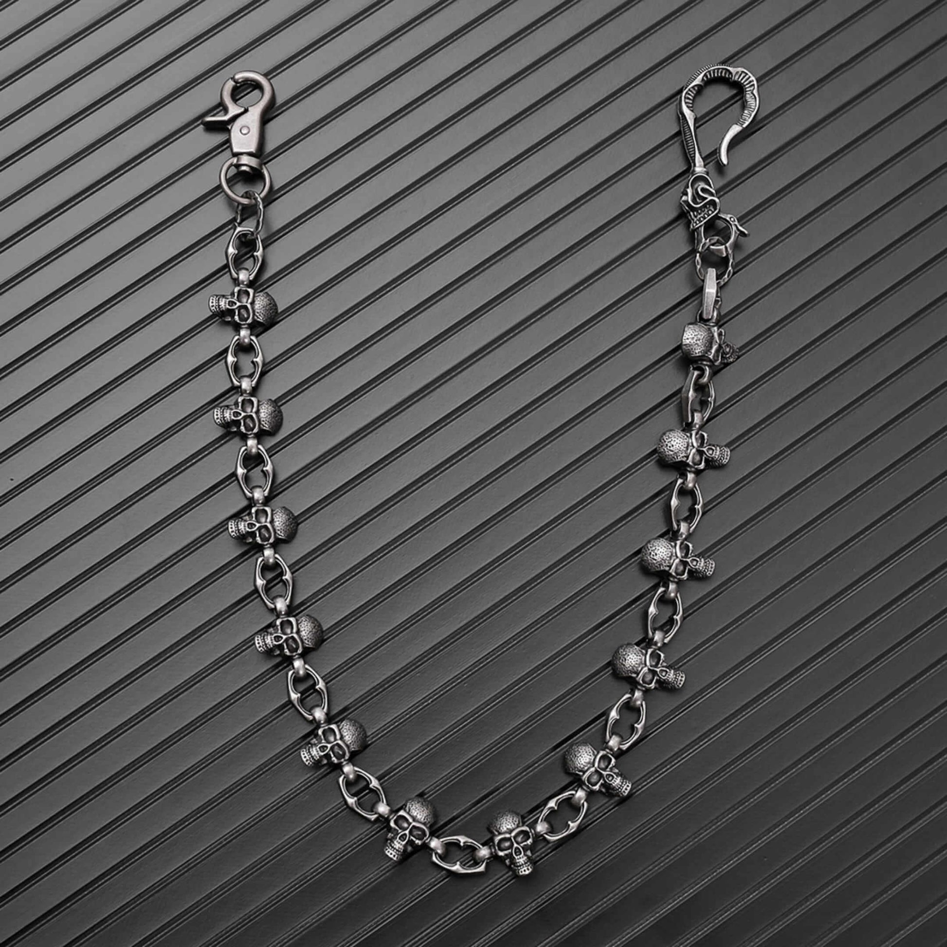 SKULL FORGE - Antique Steel 14mm Titanium Steel Skull Heavy Biker Chain for Jeans with Lobster Clasps for Men & Boys - 20 inch — Biker Fashion for Men | THE MEN THING
