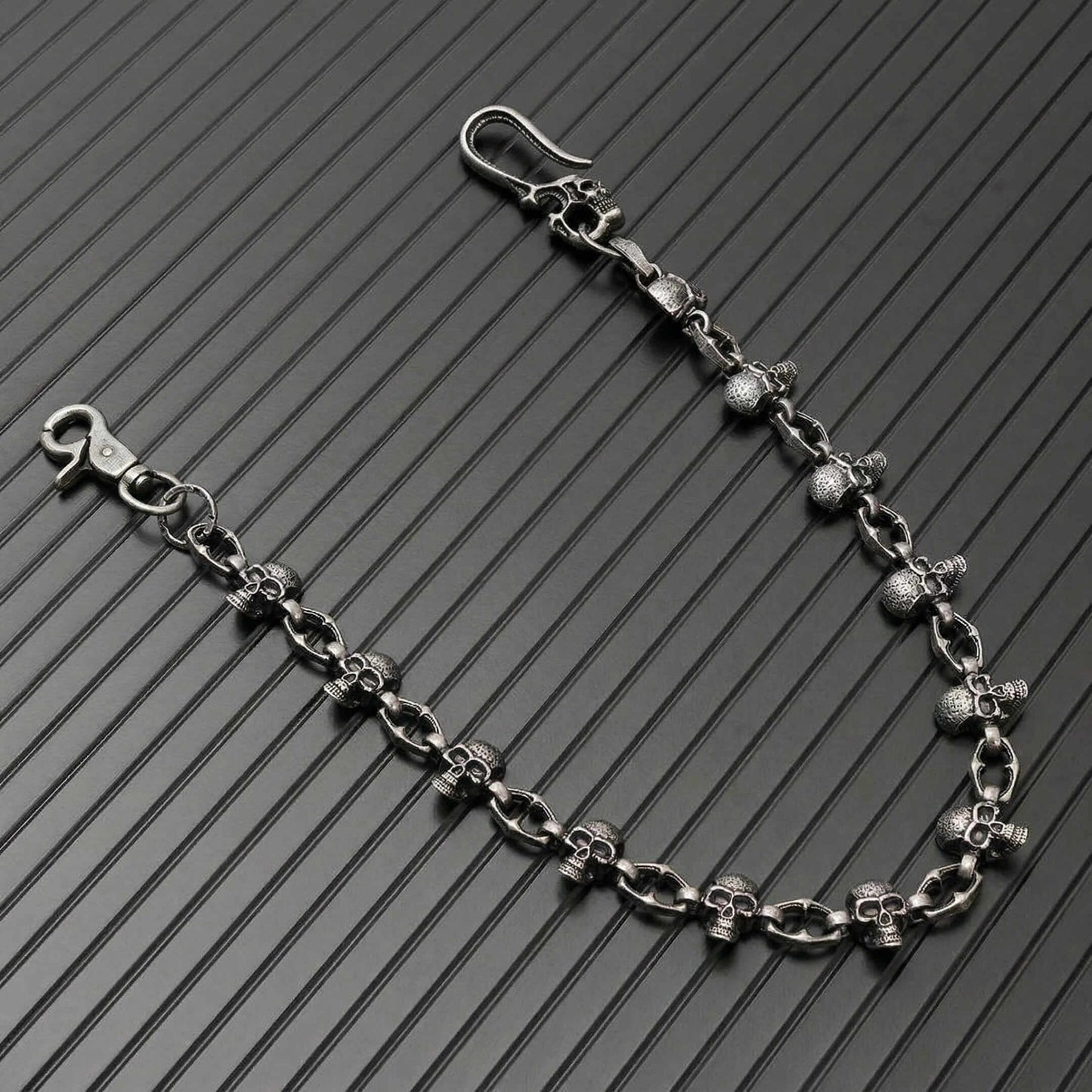 SKULL FORGE - Antique Steel 14mm Titanium Steel Skull Heavy Biker Chain for Jeans with Lobster Clasps for Men & Boys - 20 inch — Biker Fashion for Men | THE MEN THING