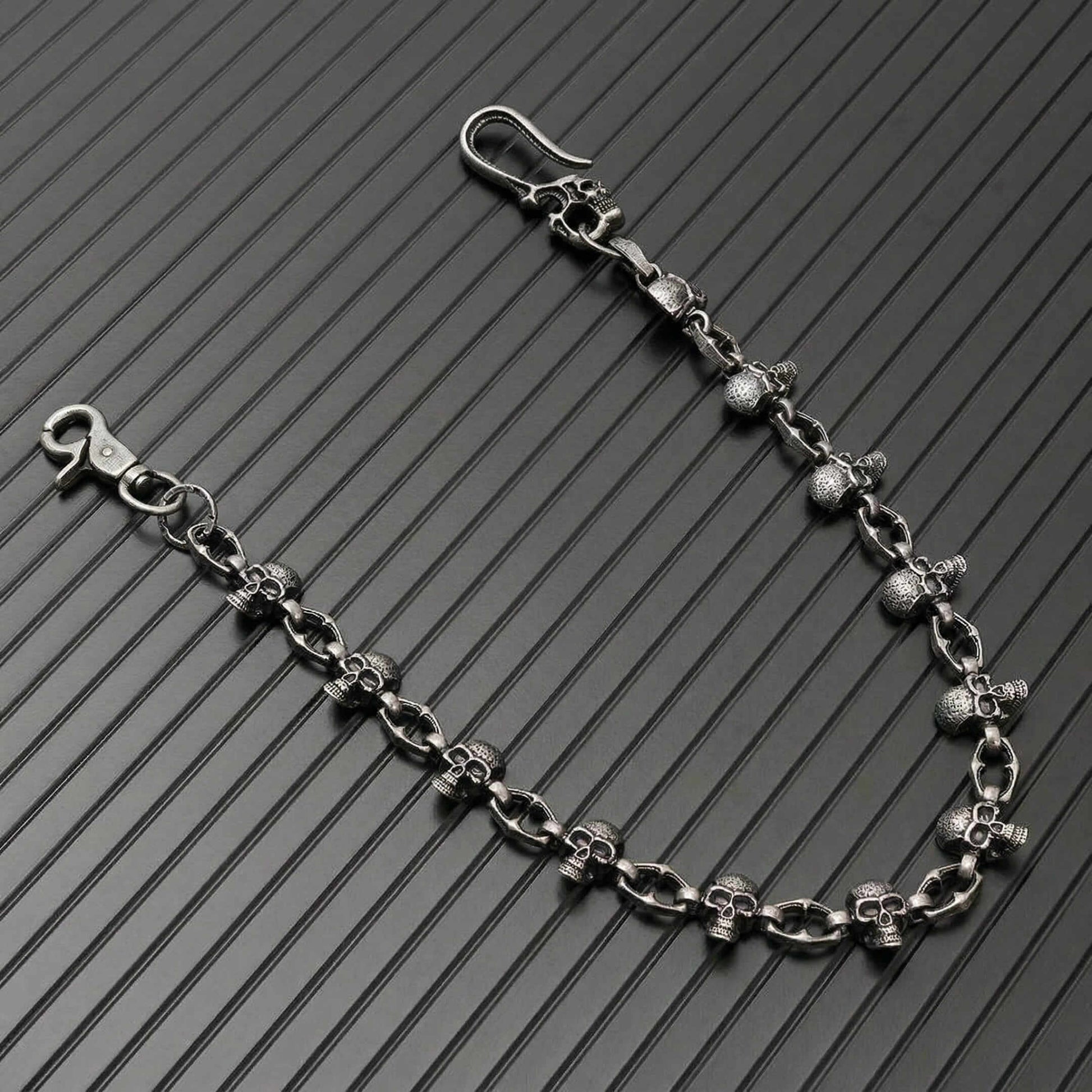 SKULL FORGE - Antique Steel 14mm Titanium Steel Skull Heavy Biker Chain for Jeans with Lobster Clasps for Men & Boys - 20 inch — Biker Fashion for Men | THE MEN THING