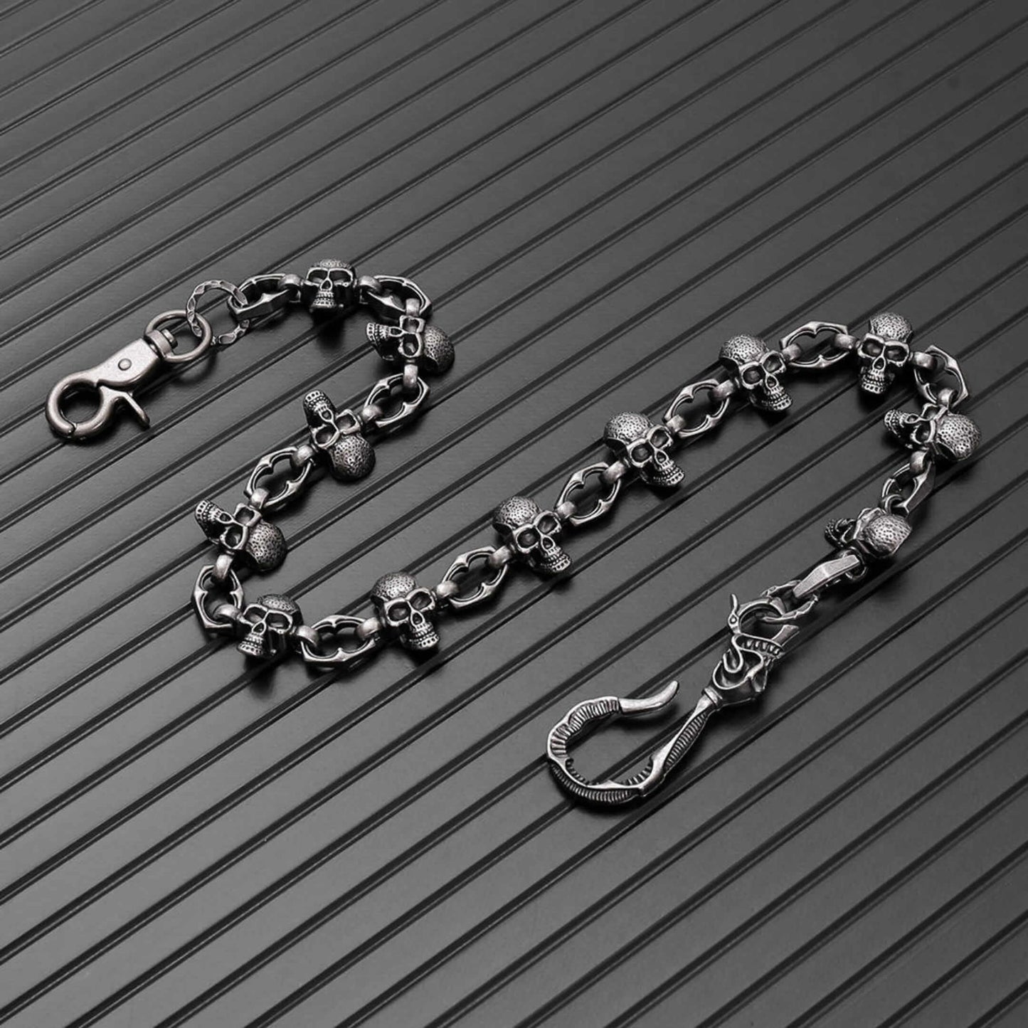 SKULL FORGE - Antique Steel 14mm Titanium Steel Skull Heavy Biker Chain for Jeans with Lobster Clasps for Men & Boys - 20 inch — Biker Fashion for Men | THE MEN THING