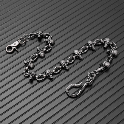 SKULL FORGE - Antique Steel 14mm Titanium Steel Skull Heavy Biker Chain for Jeans with Lobster Clasps for Men & Boys - 20 inch — Biker Fashion for Men | THE MEN THING