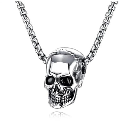 SKULL HARD (T) - Pure Titanium Steel Pendant with Stainless Steel 24inch Round Box Chain, European trending Style for Men & Boy - THE MEN THING