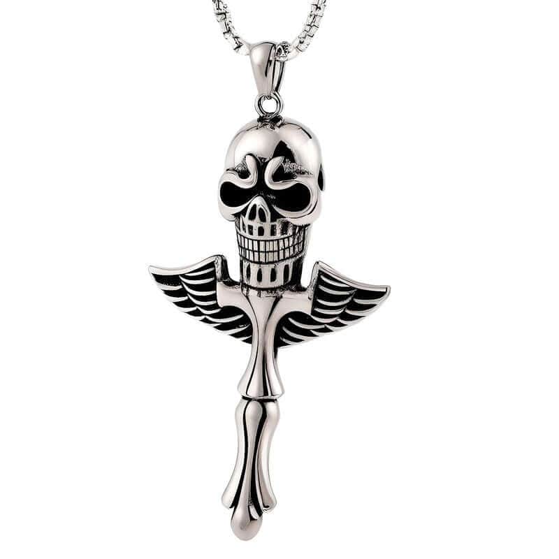 SKULL KING - Pure Titanium Steel Pendant with 24inch Round Box Chain for Men & Boys - THE MEN THING