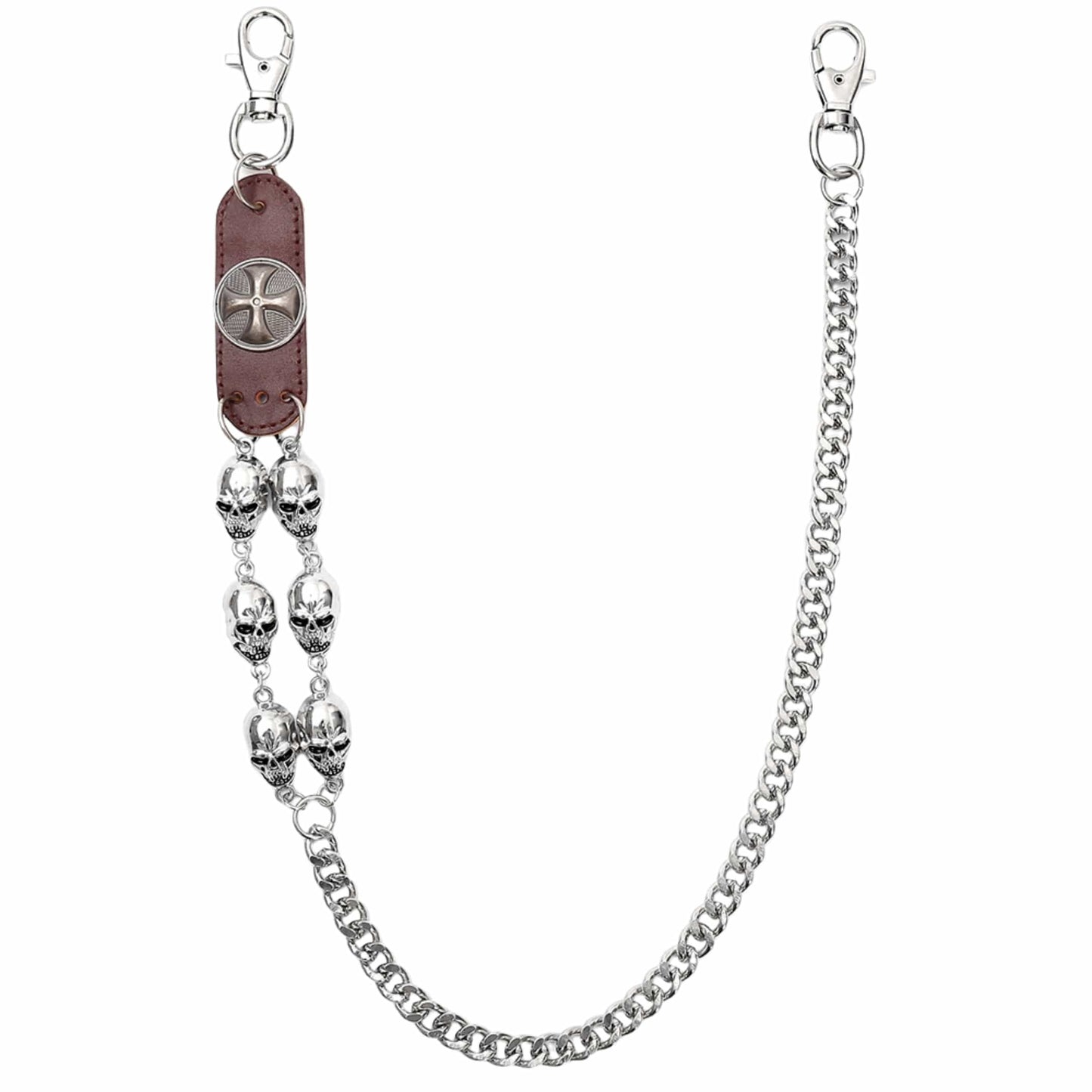 SKULL RAGE - Brown 13mm Titanium Steel Skull Heavy Biker Chain for Jeans with Lobster Clasps for Men & Boys - 29 inch — Biker Fashion for Men | THE MEN THING