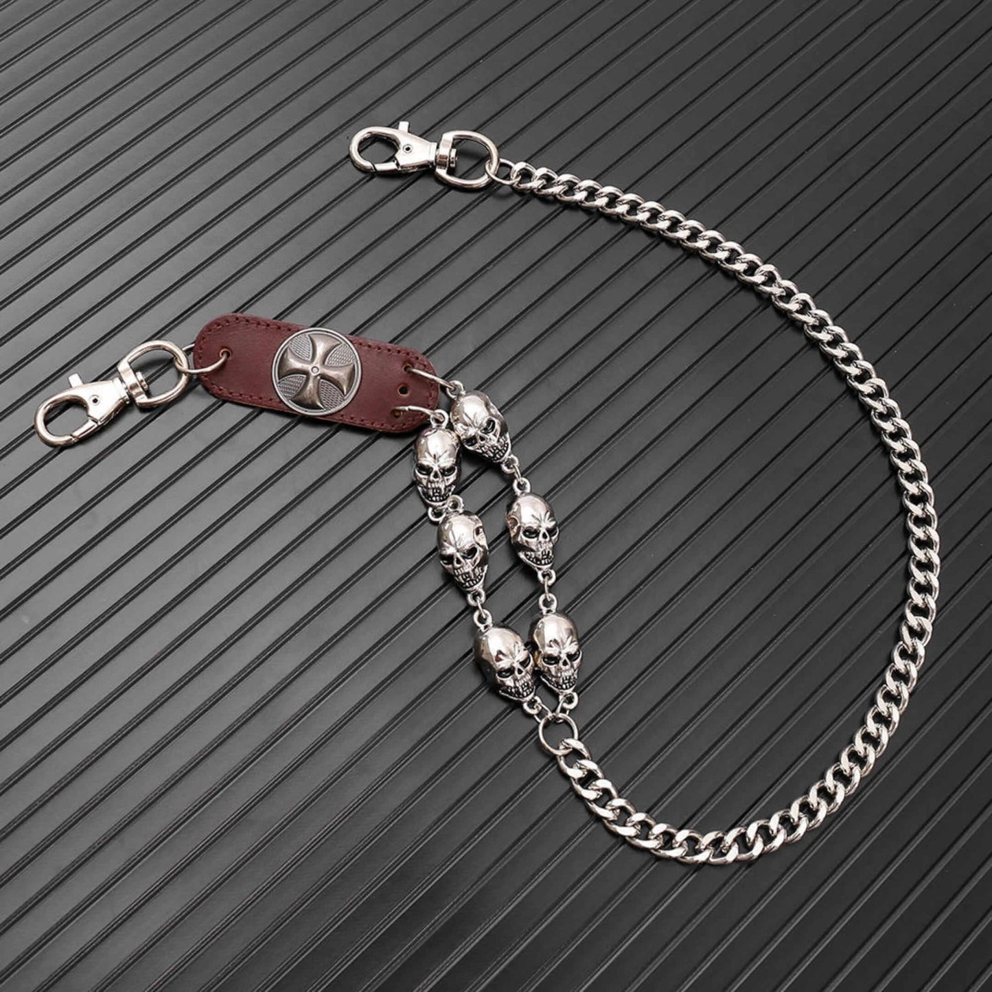 SKULL RAGE - Brown 13mm Titanium Steel Skull Heavy Biker Chain for Jeans with Lobster Clasps for Men & Boys - 29 inch — Biker Fashion for Men | THE MEN THING