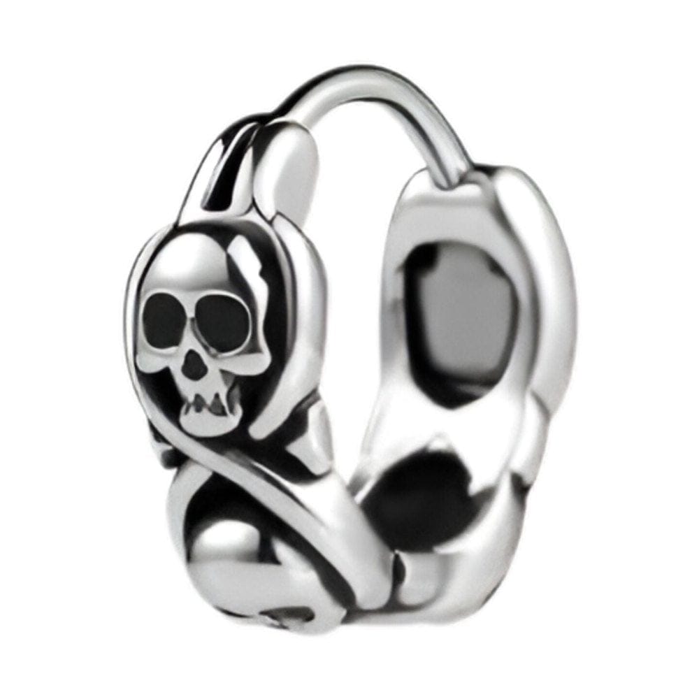 SKULL RIOT - Titanium Steel Hoop Earrings for Men & Boys (2 Pcs) - THE MEN THING