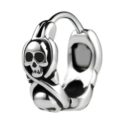 SKULL RIOT - Titanium Steel Hoop Earrings for Men & Boys (2 Pcs) - THE MEN THING