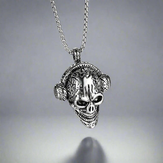 SKULLBEAT - Alloy  Pendant with Pure Stainless Steel 24inch Chain for Men, American trending Style - Round Box Chain - THE MEN THING